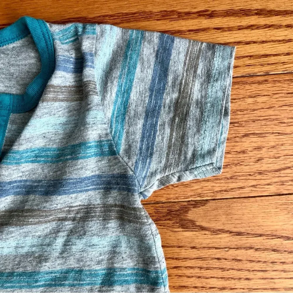 Peek Striped Onesie Jumper Cotton Gray Blue Baby Boy’s Size 18-24 months
